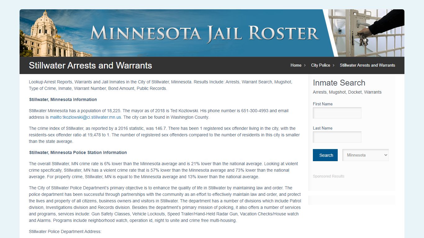 Stillwater Arrests and Warrants | Jail Roster Search